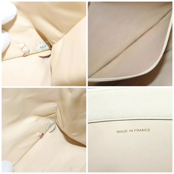 CHANEL COCO Mark Chain Tote Bag Caviar Skin Beige Gold CC Auth - Picture 16 of 16